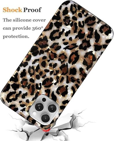 J.west Compatible with iPhone 16 Pro Max Case,Luxury Sparkle Translucent Clear Vintage Leopard Print Soft Silicone Cover for Girls Women Protective Phone Case for iPhone 16 Pro Max 6.9 inch Cheetah in Kuwait