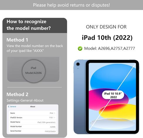 حافظة مغناطيسية لجهاز iPad الجيل العاشر: غطاء حماية نحيف متعدد الزوايا لجهاز iPad 10 Gen مع حامل قلم رصاص وخاصية النوم التلقائي لجهاز iPad 10.9 بوصة 2022 (أسود) in Saudi Arabia