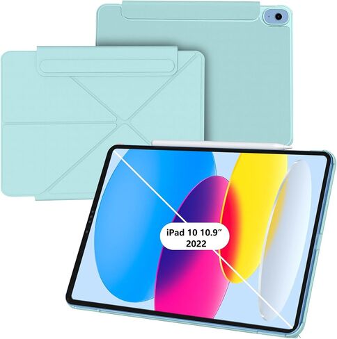حافظة مغناطيسية لجهاز iPad الجيل العاشر: غطاء حماية نحيف متعدد الزوايا لجهاز iPad 10 Gen مع حامل قلم رصاص وخاصية النوم التلقائي لجهاز iPad 10.9 بوصة 2022 (أسود) in Saudi Arabia