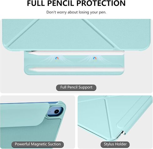 حافظة مغناطيسية لجهاز iPad الجيل العاشر: غطاء حماية نحيف متعدد الزوايا لجهاز iPad 10 Gen مع حامل قلم رصاص وخاصية النوم التلقائي لجهاز iPad 10.9 بوصة 2022 (أسود) in Saudi Arabia