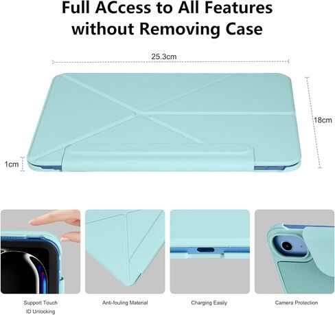 حافظة مغناطيسية لجهاز iPad الجيل العاشر: غطاء حماية نحيف متعدد الزوايا لجهاز iPad 10 Gen مع حامل قلم رصاص وخاصية النوم التلقائي لجهاز iPad 10.9 بوصة 2022 (أسود) in Saudi Arabia