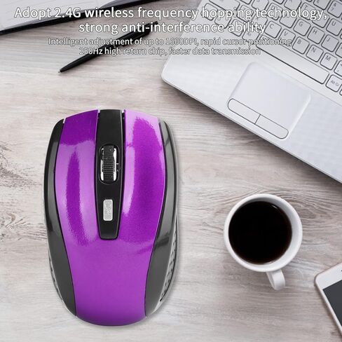 ملحقات الألعاب الضوئية للكمبيوتر المحمول الماوس مع DPI قابل للتعديل 250 هرتز 2.4 جيجا تردد التنقل الصامت تصميم الحركة الدقيقة خفيف الوزن ومحمول() in Kuwait