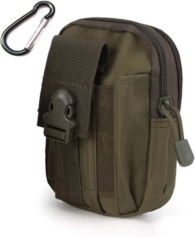 Universal Outdoor Tactical Camping Waist Bag Molle Belt Waist Pouch Security Purse Phone Carrying Case Saddlebag for Phones, Flashlight, Lighter (Black&White Thread) in Saudi Arabia