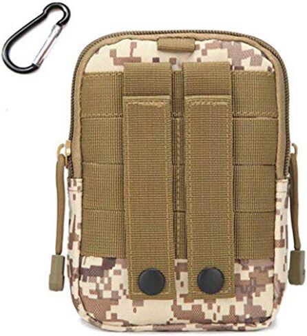 Universal Outdoor Tactical Camping Waist Bag Molle Belt Waist Pouch Security Purse Phone Carrying Case Saddlebag for Phones, Flashlight, Lighter (Black&White Thread) in Saudi Arabia