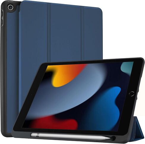 ProCase Smart Case for iPad 10.2 (9th Gen 2021/ 8th Gen 2020 / 7th Gen 2019) with Pencil Holder and Soft TPU Back Cover, Slim Steady Stand Protective Case for 10.2" iPad -Black in Saudi Arabia
