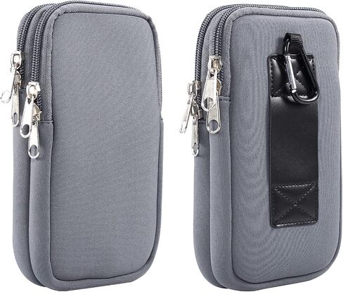 Cell Phone Belt Clip Bag Men Blue, Nylon Mobile Phone Waist Holster, 6.9" Waterproof Elasticity Smartphone Waist Belt Pouch phone Belt Loop Holder with Necklace Carrying Case Fanny Pack with Carabine in Kuwait