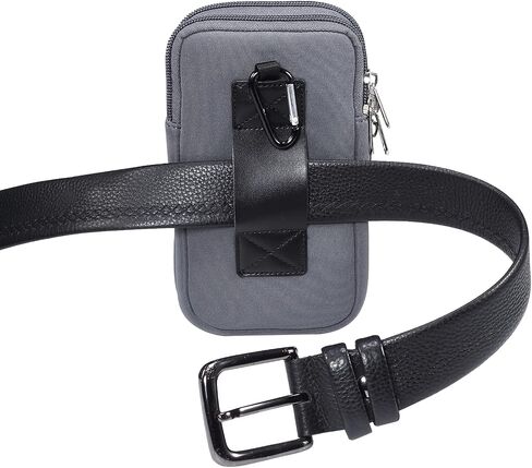 Cell Phone Belt Clip Bag Men Blue, Nylon Mobile Phone Waist Holster, 6.9" Waterproof Elasticity Smartphone Waist Belt Pouch phone Belt Loop Holder with Necklace Carrying Case Fanny Pack with Carabine in Kuwait