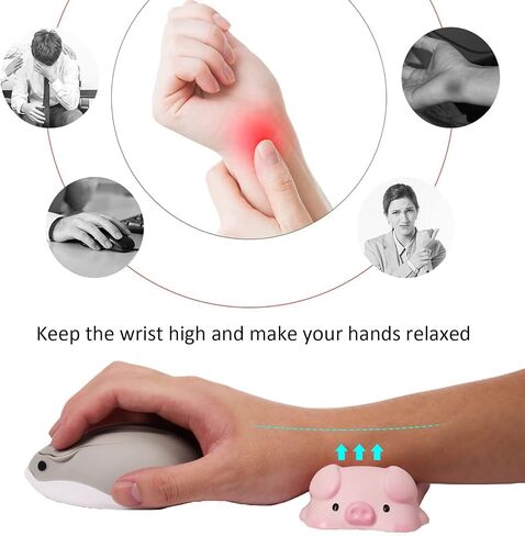 CHUYI Ergonomic Wrist Rest for Mouse, Cute Cat Shape Wrist Pillow Mouse Non-Slip Cushion for Wrist, Mini Wrist Support Soft Small Pad for Office Decompression Relexing Rebound Tools (Grey) in Saudi Arabia