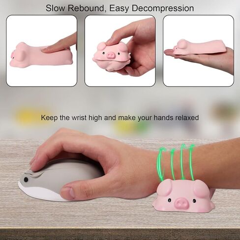 CHUYI Ergonomic Wrist Rest for Mouse, Cute Cat Shape Wrist Pillow Mouse Non-Slip Cushion for Wrist, Mini Wrist Support Soft Small Pad for Office Decompression Relexing Rebound Tools (Grey) in Saudi Arabia