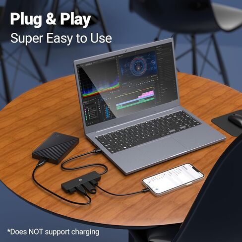 موزع USB، محور USB ذو 4 منافذ أوديتون، سرعة نقل 5 جيجابت في الثانية، تبسيط الإعداد الخاص بك مع اتصال USB 3.0 لأجهزة الكمبيوتر المحمولة وXbox ومحركات الأقراص المحمولة ومحركات الأقراص الصلبة ووحدات التحكم والمزيد in Saudi Arabia