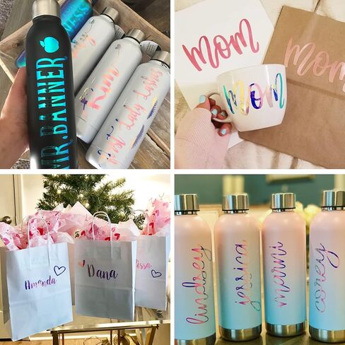 TECKWRAP Holographic Chrome Permanent Adhesive Vinyl Sheets 12" X 12" 33 Assorted Colors for Most Cutting Machines and DIY Craft Decals，Party Decoration, Sticker, Craft Cutter, Car Decal in Kuwait