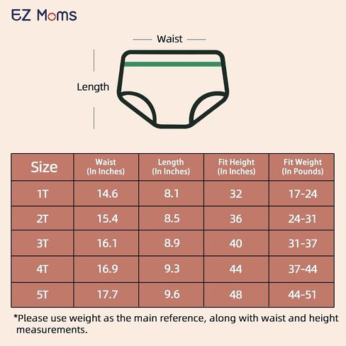EZ Moms 4 Packs Toddler Potty Training Underwear Leakproof Soft Absorbent Kid Confident Toilet Training Pants for Girls 3T 100% Cotton Underwear Reusable Baby Girl Pee Pants with Potty Sticker Chart in Saudi Arabia