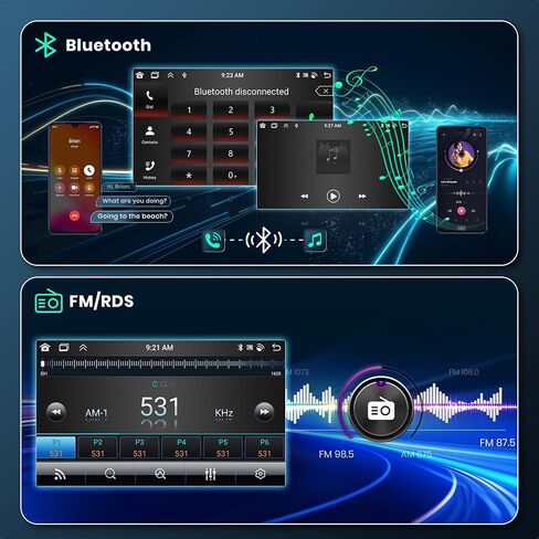 2+64G Android Single Din Car Radio Wireless Carplay Android Auto, 6.9 Inch IPS Touchscreen Multimedia Car Stereo with Mirror Link WiFi GPS Navigation Bluetooth FM RDS EQ AHD Backup Camera SWC in Saudi Arabia
