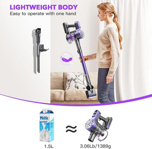 Vacuum Cleaners for Home,Cordless Vacuum Cleaner,Cordless Stick Vacuum Cleaner with 80000Rmp Powerful Motor,Lightweight Cordless Vacuum Cleaners for Home Hard Floor Pet Hair in Saudi Arabia