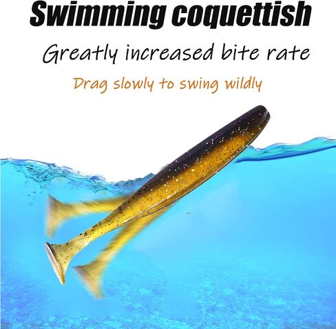Fishing Soft Plastic Lures, Paddle Tail Swim Baits for Bass Fishing,Paddle Tail Swimbaits for for Bass Trout Walleye Lures, 30/50pcs Soft Plastic Baits with Box in Saudi Arabia