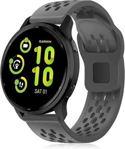أحزمة قابلة للتنفس متوافقة مع Garmin Venu / Venu Sq / Venu 2 Plus، Garmin Vivoactive 5 / Vivoactive 3 Watch Bands Women Men، 20mm Silicone Watch Strap Soft Sport استبدال معصمه لـ Garmin Vivoactive 3 Music / Forerunner 245 / 645 ساعة ذكية in Kuwait