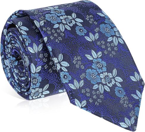 Floral Tie for Men, 2.4'' Cotton Floral Skinny Tie, Men's Floral Neckties for Groom Groomsmen Shirt Tuxedo Wedding Party Dance in Saudi Arabia