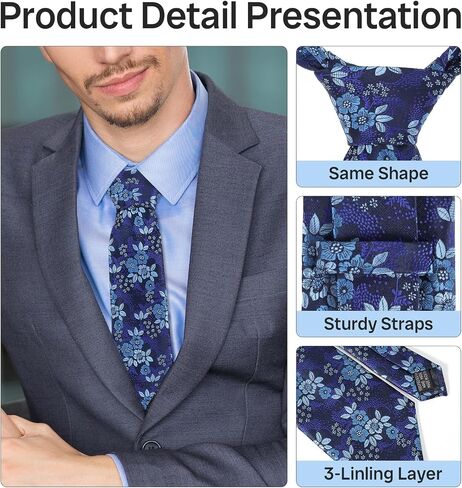 Floral Tie for Men, 2.4'' Cotton Floral Skinny Tie, Men's Floral Neckties for Groom Groomsmen Shirt Tuxedo Wedding Party Dance in Saudi Arabia