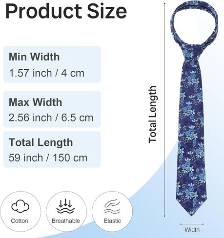 Floral Tie for Men, 2.4'' Cotton Floral Skinny Tie, Men's Floral Neckties for Groom Groomsmen Shirt Tuxedo Wedding Party Dance in Saudi Arabia