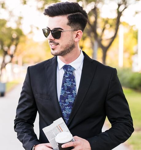 Floral Tie for Men, 2.4'' Cotton Floral Skinny Tie, Men's Floral Neckties for Groom Groomsmen Shirt Tuxedo Wedding Party Dance in Saudi Arabia