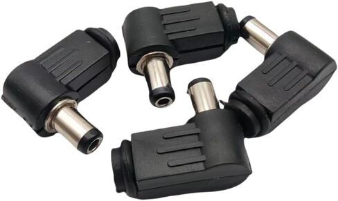 10Pcs 5.5x2.5mm Right Angle DC Power Plug Welding Cord Connector 90-Degree 5.5 * 2.5mm DC Jack Charger Socket Soldering Plug Adapter (5.5 * 2.5mm) in Saudi Arabia