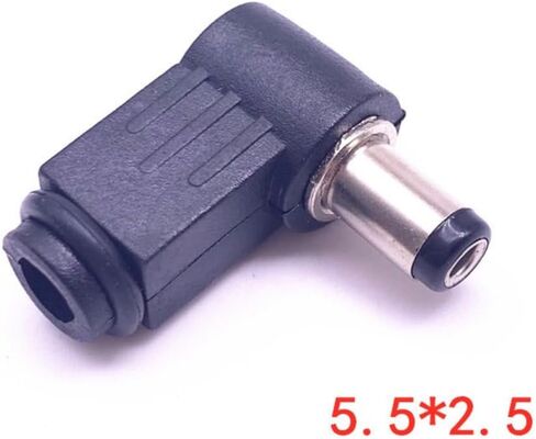 10Pcs 5.5x2.5mm Right Angle DC Power Plug Welding Cord Connector 90-Degree 5.5 * 2.5mm DC Jack Charger Socket Soldering Plug Adapter (5.5 * 2.5mm) in Saudi Arabia