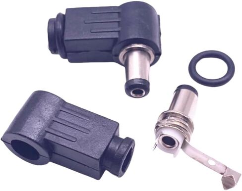 10Pcs 5.5x2.5mm Right Angle DC Power Plug Welding Cord Connector 90-Degree 5.5 * 2.5mm DC Jack Charger Socket Soldering Plug Adapter (5.5 * 2.5mm) in Saudi Arabia