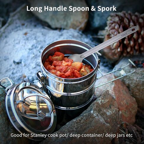 Titanium Spork Long Handle, Ultra Lightweight Camping Utensil for Backpacking Camping, Hiking, Outdoors in Saudi Arabia