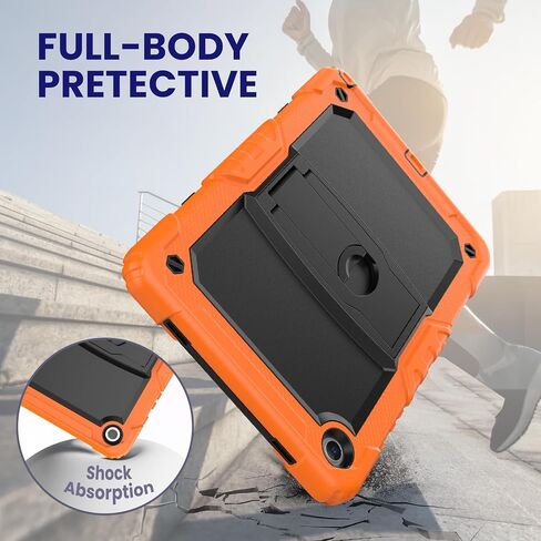 SEYMAC Case for Samsung Galaxy Tab A9 Plus 11 Inch 5G 2023 Case, Built-in Screen Protector/Kickstand/Full-Body Shockproof Protective Case for Tablet A9+ 11'' (SM-X210/X216/X218), Orange in Saudi Arabia