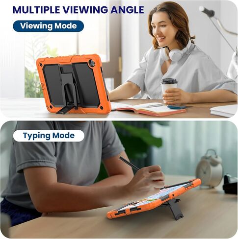 SEYMAC Case for Samsung Galaxy Tab A9 Plus 11 Inch 5G 2023 Case, Built-in Screen Protector/Kickstand/Full-Body Shockproof Protective Case for Tablet A9+ 11'' (SM-X210/X216/X218), Orange in Saudi Arabia