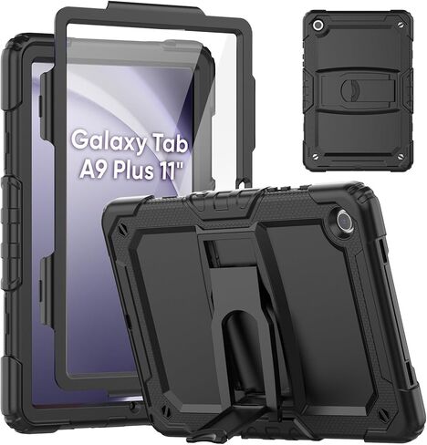 حافظة SEYMAC لجهاز Samsung Galaxy Tab A9 Plus مقاس 11 بوصة 5G 2023، واقي شاشة مدمج/مسند/حافظة حماية كاملة ضد الصدمات للكمبيوتر اللوحي A9+ 11 بوصة (SM-X210/X216/X218)، برتقالي in Kuwait