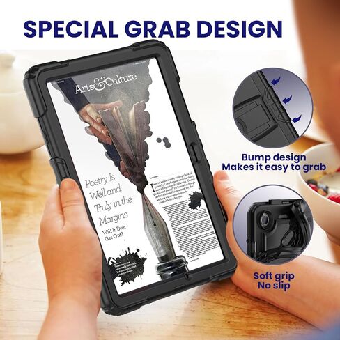 حافظة SEYMAC لجهاز Samsung Galaxy Tab A9 Plus مقاس 11 بوصة 5G 2023، واقي شاشة مدمج/مسند/حافظة حماية كاملة ضد الصدمات للكمبيوتر اللوحي A9+ 11 بوصة (SM-X210/X216/X218)، برتقالي in Kuwait