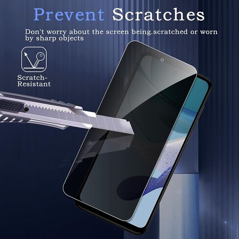 [2+2] واقي شاشة الخصوصية لهاتف Motorola Moto G 5G 2023، 2* غشاء زجاجي مقوى مضاد للتجسس + 2* واقي عدسة الكاميرا، صلابة 9H، ترقية حماية الحواف، سهل التركيب، خالٍ من الفقاعات in Kuwait