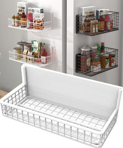 Magnetic Basket Magnetic Fridge Organizer Magnetic Pencil Holder Whiteboard Accessories Home Kitchen Organization (Black-High) in Saudi Arabia