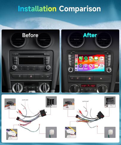 2G 64G Android-12 ستيريو سيارة لأودي A3 2003-2012 S3 2006-2012 RS3 2011&2012 راديو مع Carplay لاسلكي Android Auto 7 بوصة IPS شاشة تعمل باللمس DAB+ RDS/FM GPS بلوتوث USB DVR AHD كاميرا احتياطية in Saudi Arabia