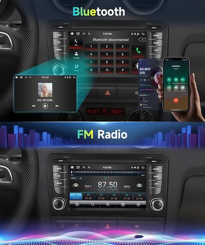 2G 64G Android-12 ستيريو سيارة لأودي A3 2003-2012 S3 2006-2012 RS3 2011&2012 راديو مع Carplay لاسلكي Android Auto 7 بوصة IPS شاشة تعمل باللمس DAB+ RDS/FM GPS بلوتوث USB DVR AHD كاميرا احتياطية in Saudi Arabia