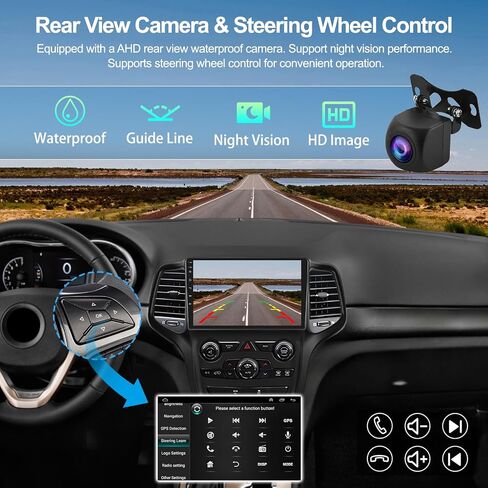 2G+64G Car Stereo for Jeep Grand Cherokee Radio 2014 2015 2016 2017 2018 2019 2020, Wireless Carplay Android Auto 9" Touch Screen Android 13 Radio with Bluetooth GPS Navigation HiFi WiFi Backup Camera in Saudi Arabia