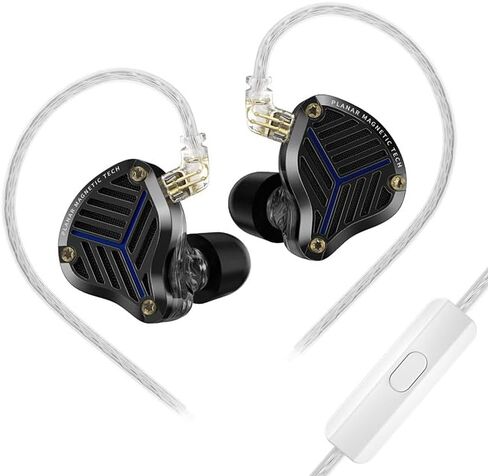 Linsoul KZ PRX Planar Driver In Ear Monitor, HiFi Wired Earbuds, Ultra-Thin Planar Diaphragm IEM Earphone with Recessed 2pin Silver-Plated OFC Cable for Hardcore Audiophiles Musicians Gamer (With Mic) in Saudi Arabia