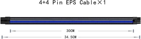 upHere Sleeve Extension Power Supply Cable Kit, Power Supply with Extra-Sleeved 24-PIN 6-PIN 4+4 PIN-Blue,SC307 in Saudi Arabia
