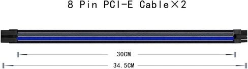 upHere Sleeve Extension Power Supply Cable Kit, Power Supply with Extra-Sleeved 24-PIN 6-PIN 4+4 PIN-Blue,SC307 in Saudi Arabia