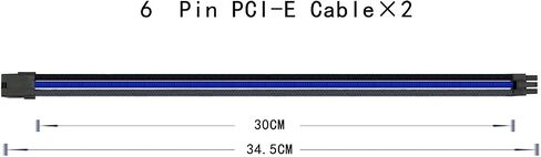 upHere Sleeve Extension Power Supply Cable Kit, Power Supply with Extra-Sleeved 24-PIN 6-PIN 4+4 PIN-Blue,SC307 in Saudi Arabia