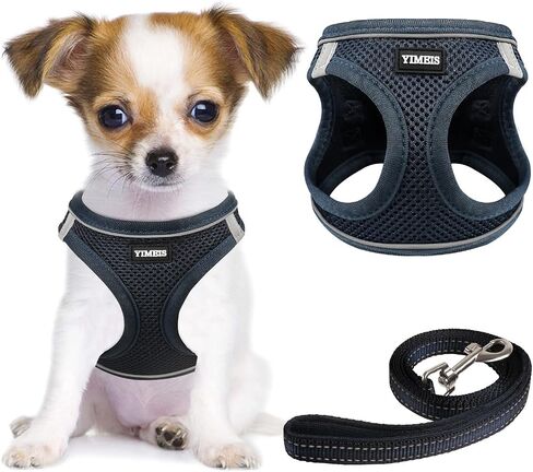 YIMEIS Dog Harness and Leash Set, No Pull Soft Mesh Pet Harness, Reflective Adjustable Puppy Vest for Small Medium Large Dogs, Cats (Pink, X-Small (Pack of 1) in Kuwait