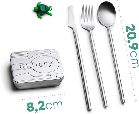 Outlery Portable Stainless Steel Cutlery Set (Black) -Travel Silverware with Case for Easy Transport - Designed for On-The-Go Dining for Modern Nomads and Backpacking Enthusiasts in Saudi Arabia