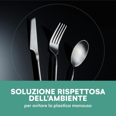 Outlery Portable Stainless Steel Cutlery Set (Black) -Travel Silverware with Case for Easy Transport - Designed for On-The-Go Dining for Modern Nomads and Backpacking Enthusiasts in Saudi Arabia
