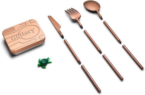 Outlery Portable Stainless Steel Cutlery Set (Black) -Travel Silverware with Case for Easy Transport - Designed for On-The-Go Dining for Modern Nomads and Backpacking Enthusiasts in Saudi Arabia