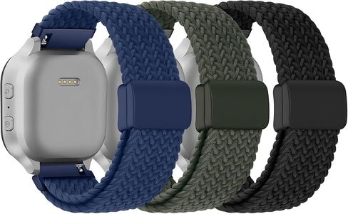 3 Pack Adjustable Braided Stretchy Solo Loop Compatible with Gizmo Watch 3 2 1/ Gabb Watch 3 2 1/ SyncUP/Cosmo JrTrack Kid Watch, 20mm Soft Breathable Kids Bands with Magnetic Buckle for Boys Girls in Kuwait