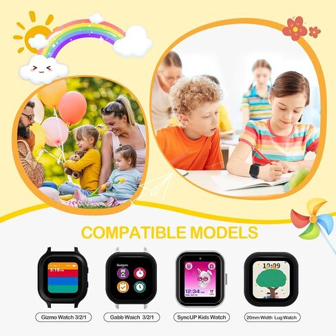 3 Pack Adjustable Braided Stretchy Solo Loop Compatible with Gizmo Watch 3 2 1/ Gabb Watch 3 2 1/ SyncUP/Cosmo JrTrack Kid Watch, 20mm Soft Breathable Kids Bands with Magnetic Buckle for Boys Girls in Kuwait