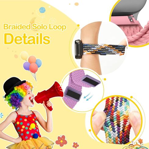 3 Pack Adjustable Braided Stretchy Solo Loop Compatible with Gizmo Watch 3 2 1/ Gabb Watch 3 2 1/ SyncUP/Cosmo JrTrack Kid Watch, 20mm Soft Breathable Kids Bands with Magnetic Buckle for Boys Girls in Kuwait