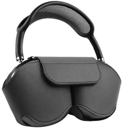 Update for AirPod Max Case Portable Carrying Travel Case Protective Cover for Apple AirPod Max Durable Leather Dust Proof Anti Scratch Leather Storage Bag (Black) in Saudi Arabia