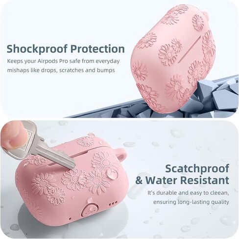 Adorve Engraved Case for Airpods Pro 2nd Generation Case, Full Protective Cover for Apple AirPods Pro Case 2nd & 1st Gen 2023 USB-C/2022/2019, Cute Soft Silicone Skin Front LED Visible, Blue Gray in Kuwait